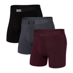 ULTRA 3-PACK SUPER SOFT Boxer Brief / Burnt Plum/Turbulence/Black