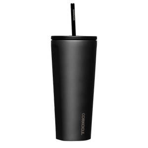 COLD CUP INSULATED TUMBLER WITH STRAW- Black Matte