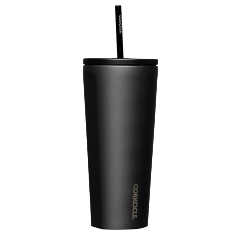 COLD CUP INSULATED TUMBLER WITH STRAW- Black Matte