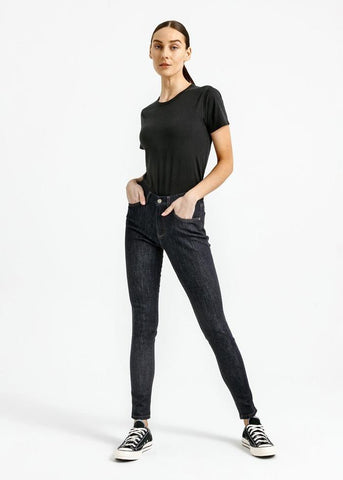 PERFORMANCE DENIM MID RISE SKINNY - HERITAGE RINSE